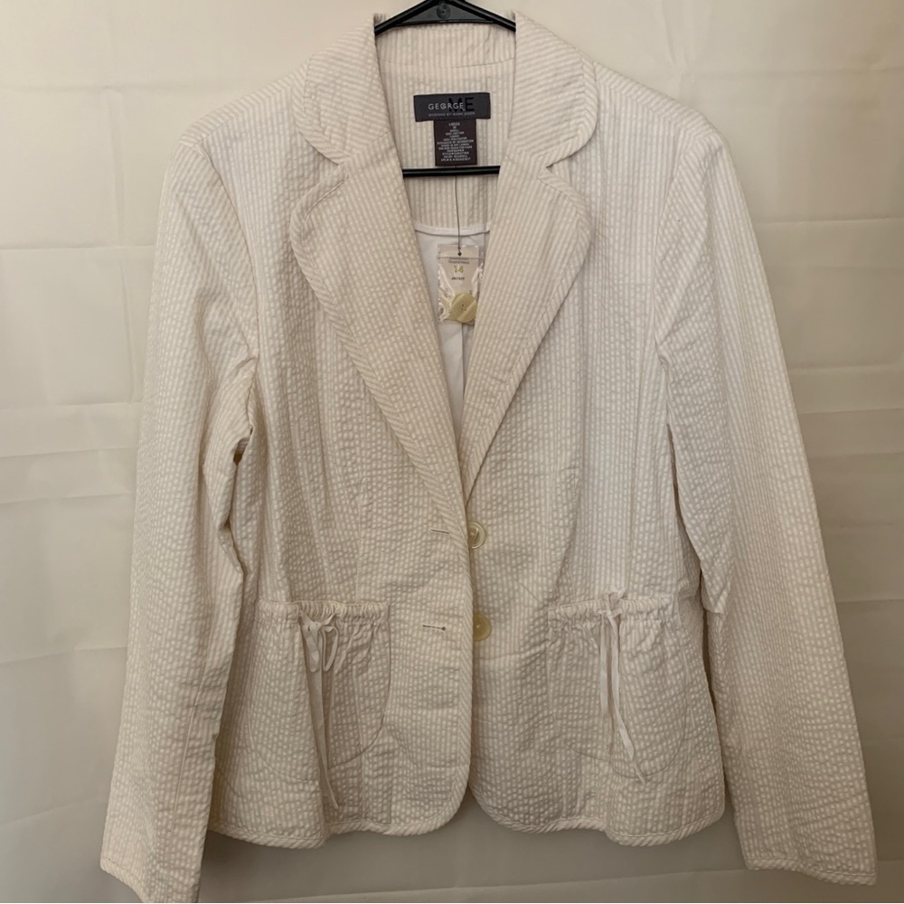 George Me design by Mark Eisen long sleeve, jacket, 100% cotton size 14